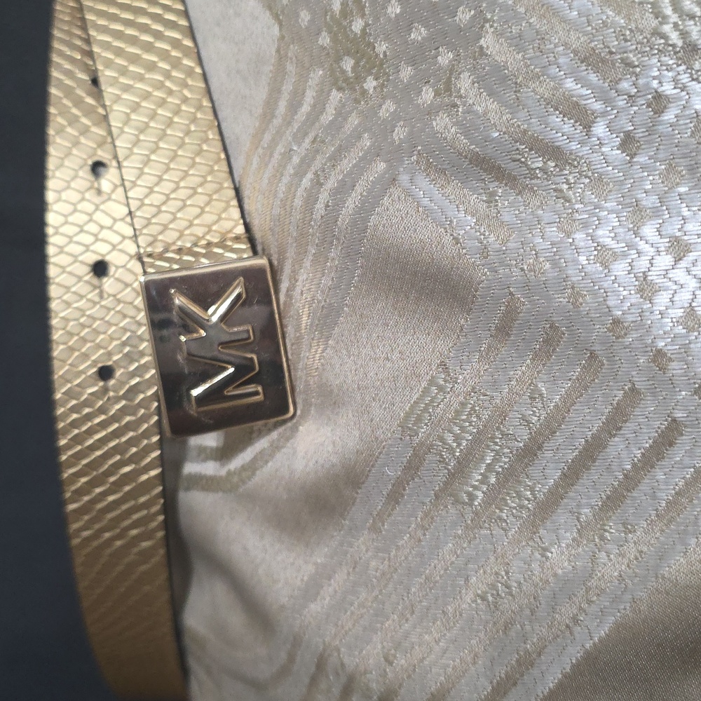 Michael Kors Metallic Gold Belt with MK Buckle